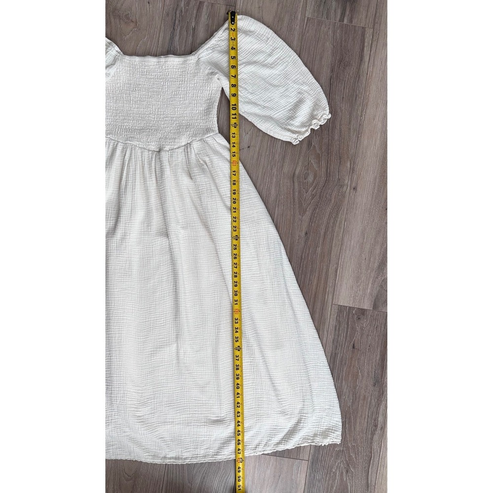 Neuflora Loveland Dress Small Gauze Smocked Puff Sleeve Cottage Prairie Boho - Picture 7 of 13